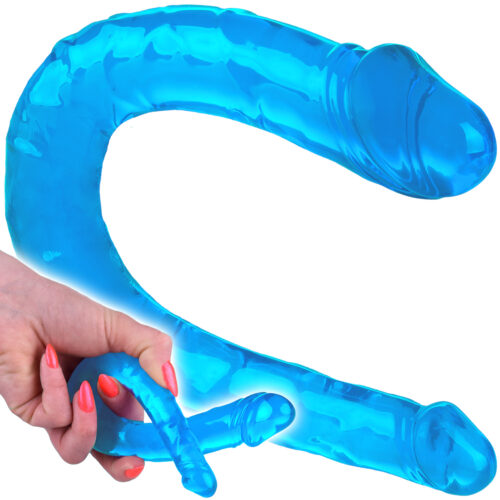DWUSTRONNY PENIS ŻELOWY Super Pieści Obie Dziurki