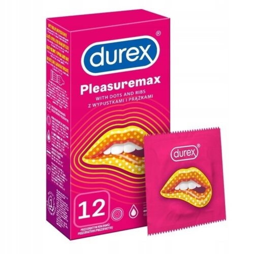Durex Pleasuremax 12 Sztuk Prezerwatywy z Prążkami i Wypustkami