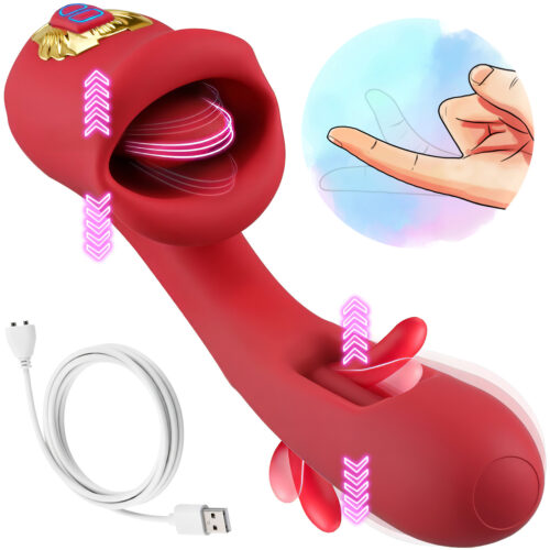 Wibrator Damski Mechaniczne Usta Ruchomy Palec Wibracje