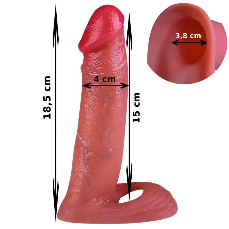 Nakładka Na Penisa XXL 18,5 cm Elastyczna Cyberskóra