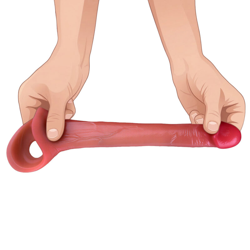 Nakładka Na Penisa XXL 18,5 cm Elastyczna Cyberskóra