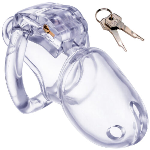 Pas Cnoty Klatka Na Penisa z Zamykana na Kluczyk 4 Pierścienie