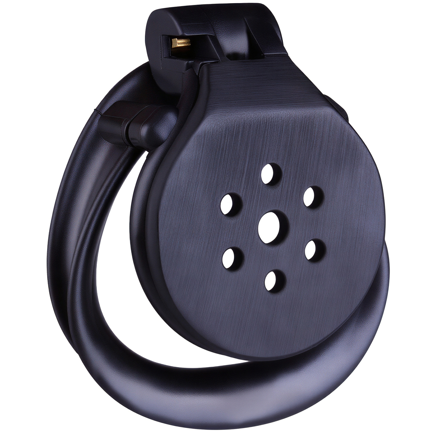 Czarny Mini Pas Cnoty Typu Flat Klatka + 4 Pierścienie - obrazek 9