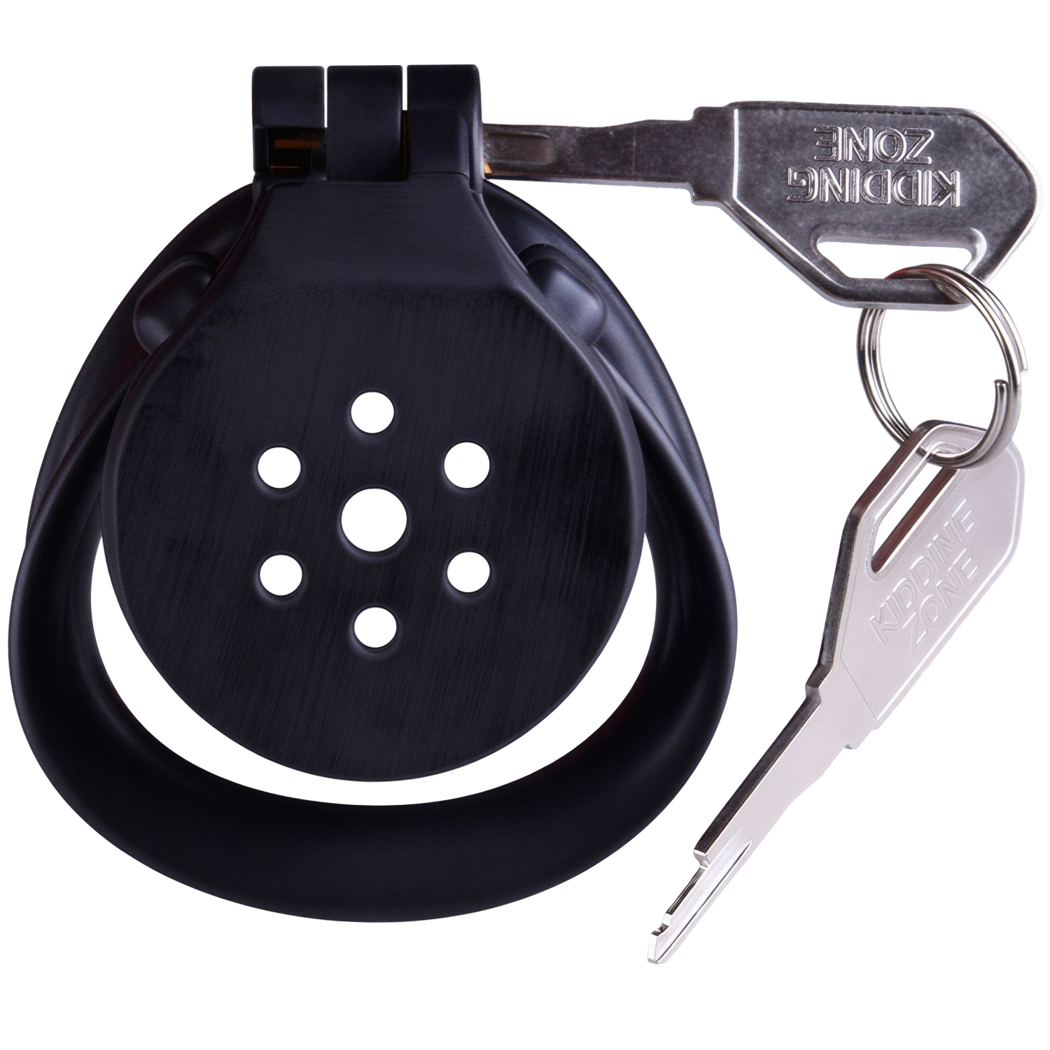 Czarny Mini Pas Cnoty Typu Flat Klatka + 4 Pierścienie