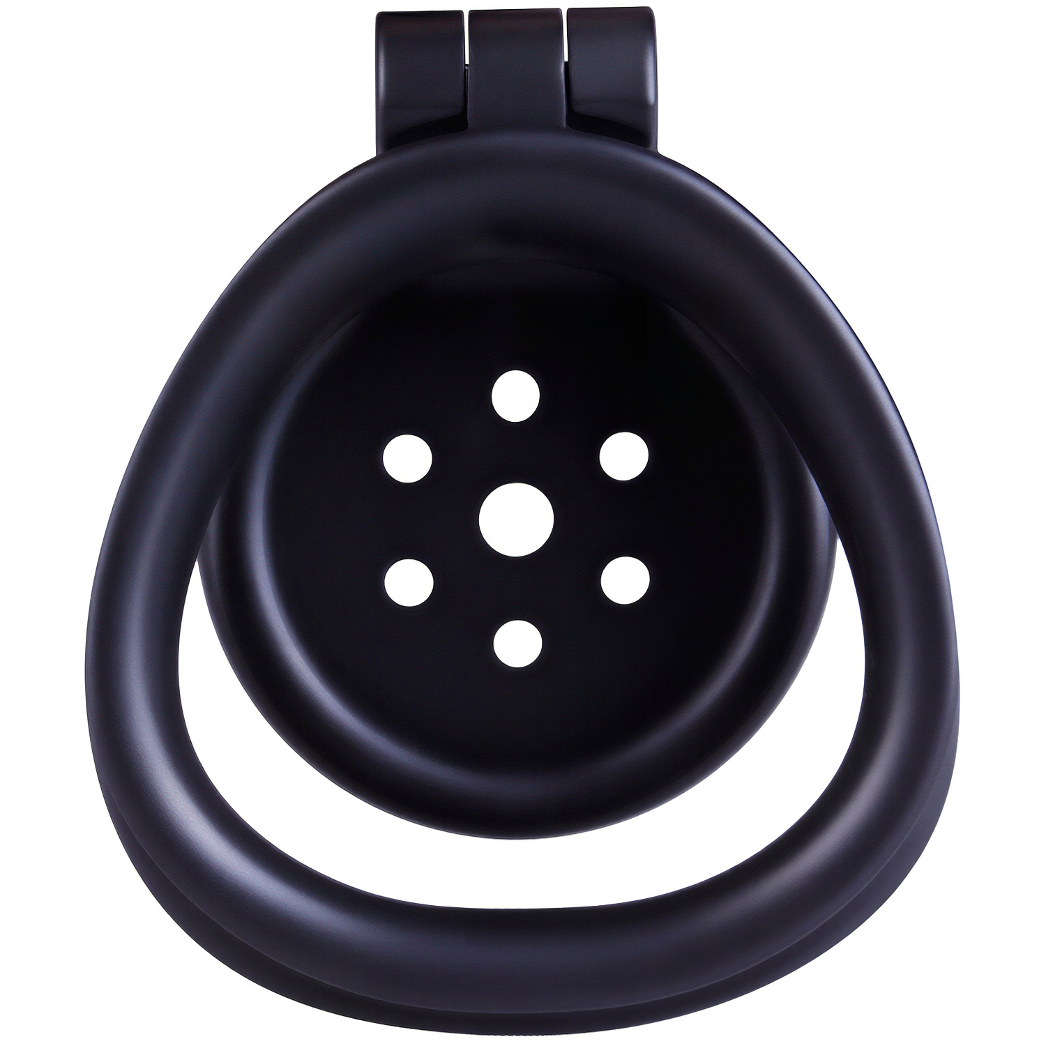 Czarny Mini Pas Cnoty Typu Flat Klatka + 4 Pierścienie - obrazek 4