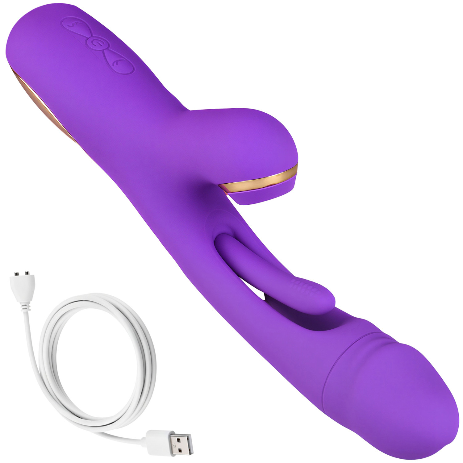 Wibrator Damski z Ruchomym Językiem Falami Powietrza Wibracjami - obrazek 4