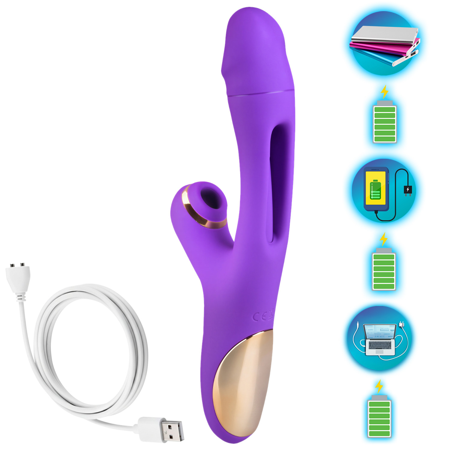 Wibrator Damski z Ruchomym Językiem Falami Powietrza Wibracjami - obrazek 8