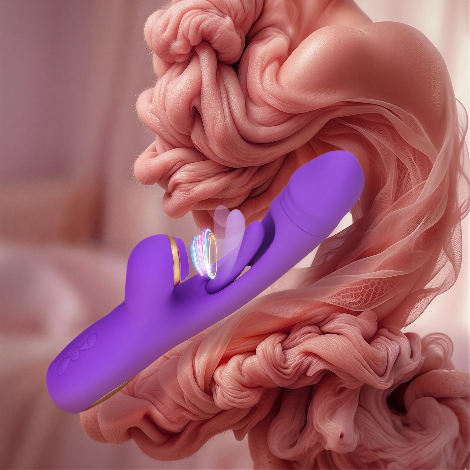 Wibrator Damski z Ruchomym Językiem Falami Powietrza Wibracjami - obrazek 3