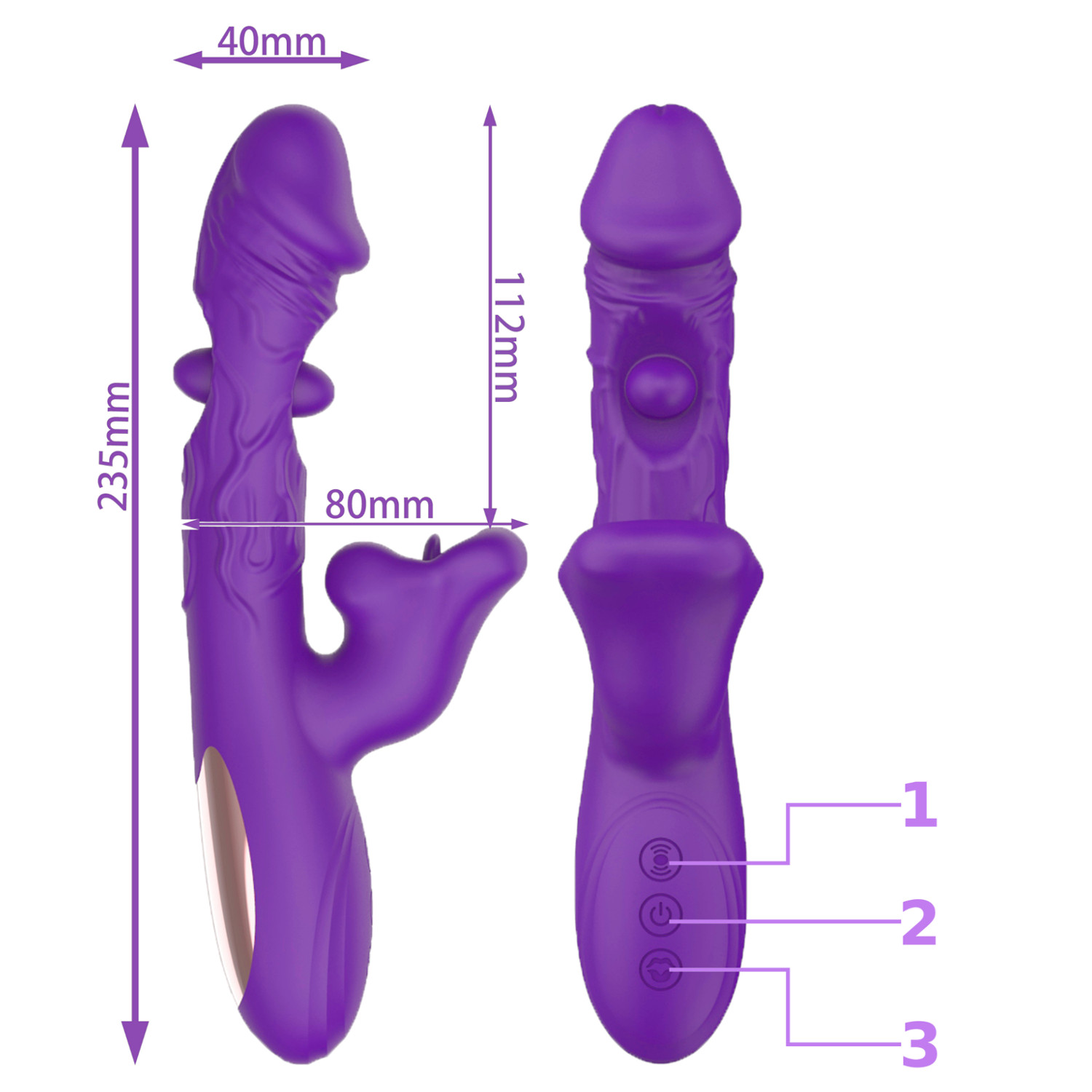 Wibrator Damski z Ruchomymi Ustami i Paluszkiem do Łechtaczki - obrazek 10