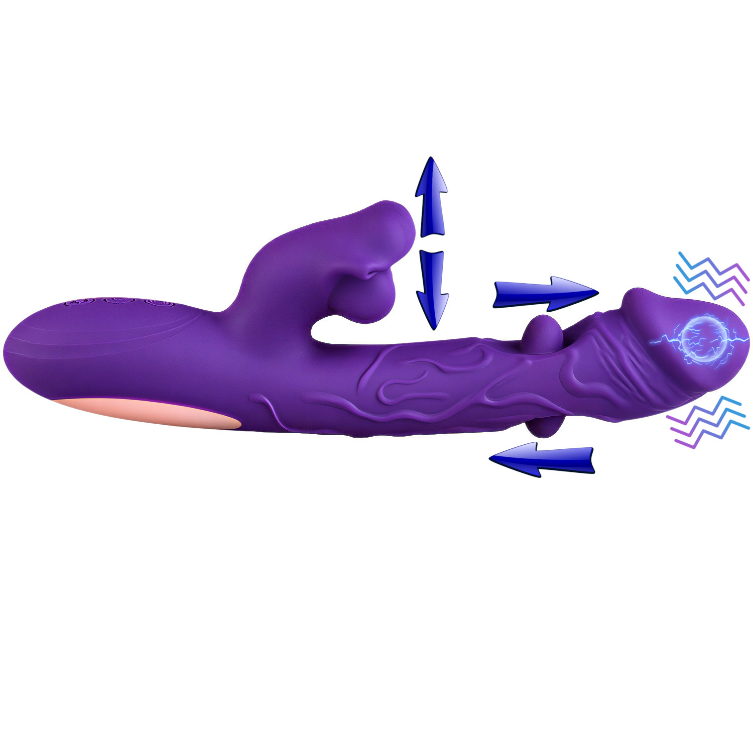 Wibrator Damski z Ruchomymi Ustami i Paluszkiem do Łechtaczki