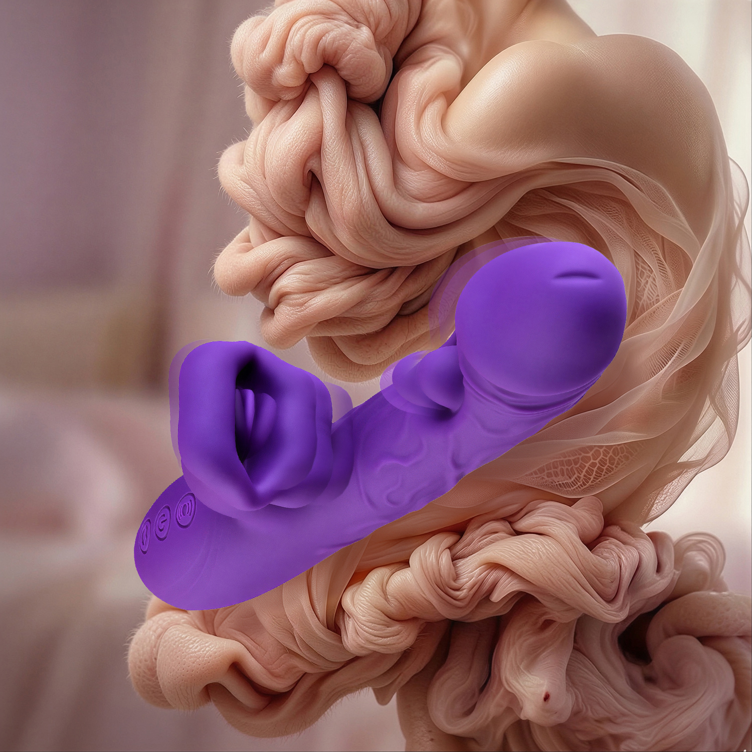 Wibrator Damski z Ruchomymi Ustami i Paluszkiem do Łechtaczki - obrazek 7