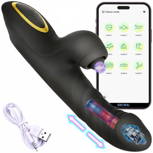 Wibrator Kobiecy Króliczek Penis Posuwisty z Aplikacją APP