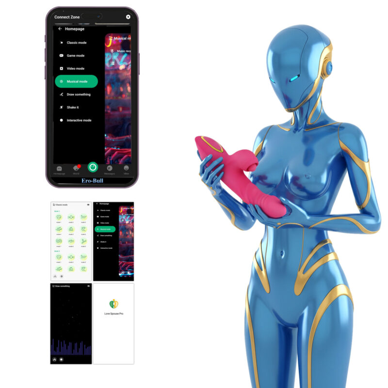 Wibrator Kobiecy Króliczek Penis Posuwisty z Aplikacją APP