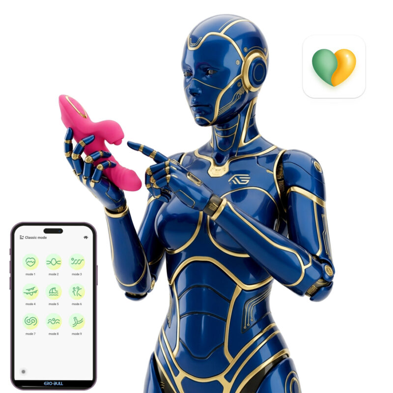 Wibrator Kobiecy Króliczek Penis Posuwisty z Aplikacją APP