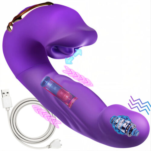 Wibrator Kobiecy z Ruchomymi Ustami i Pchnięciem