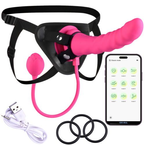 Wibrator Penis Strap-On Sterowany Aplikacją APP