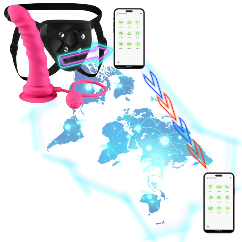 Wibrator Penis Strap-On Sterowany Aplikacją APP