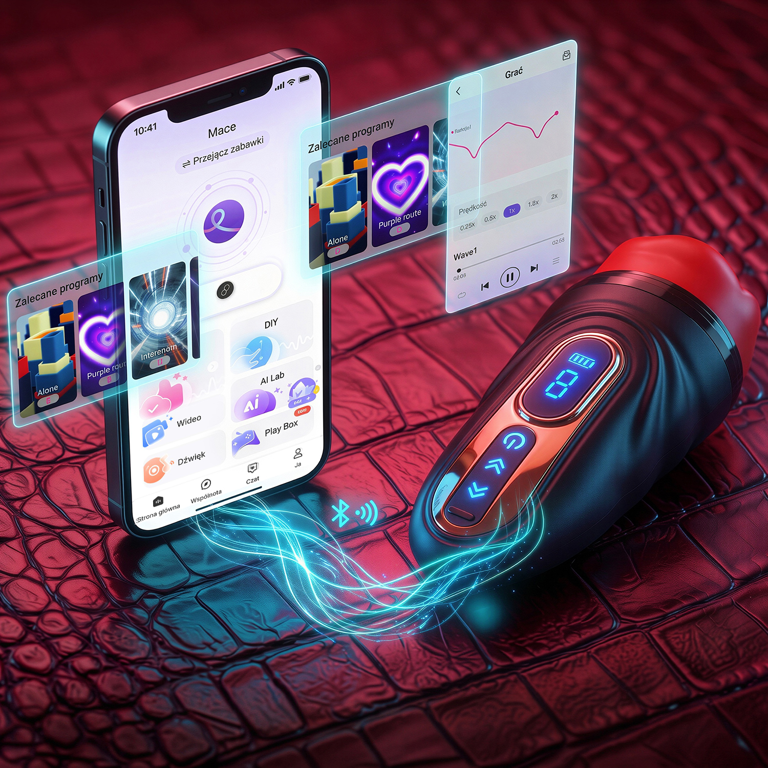 Zdjęcie wygenerowane przez AI Masturbator Męski Silikonowe Usta Sterowanie Smartfonem APP - obrazek 6