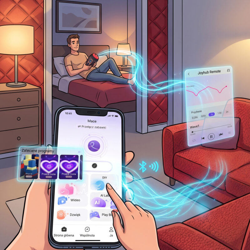 Masturbator Męski Silikonowe Usta Sterowanie Smartfonem APP