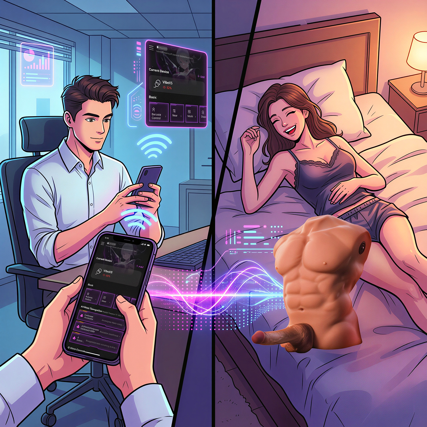 Zdjęcie wygenerowane przez AI Tors Męski z Ruchomym Penisem Aplikacja Smartfon APP - obrazek 10
